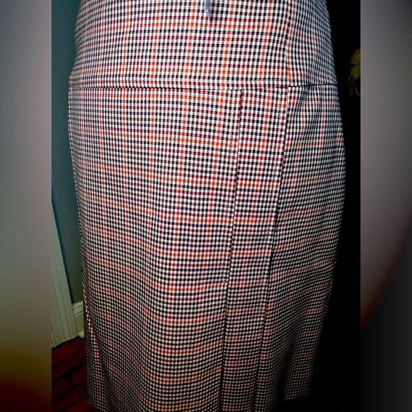 NWT Brooks Brothers Skirt Plaid Houndstooth Brown/Orange size 2p - Picture 4 of 9